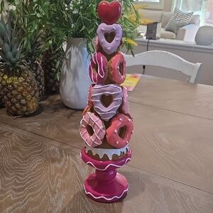 Pink and Red Donut Tower Decor